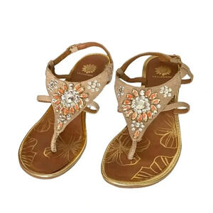 YELLOW BOX | Adorna Slingback Crystal Embellished Sandals Size 9
